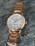 Buy Shop Coach Delancey White Dial Rose Gold Steel Strap Watch for Women - 14502497 USA Online