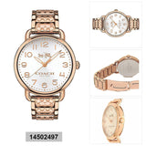 Buy Shop Coach Delancey White Dial Rose Gold Steel Strap Watch for Women - 14502497 USA Online