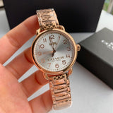 Buy Shop Coach Delancey White Dial Rose Gold Steel Strap Watch for Women - 14502497 USA Online