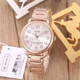 Buy Shop Coach Delancey White Dial Rose Gold Steel Strap Watch for Women - 14502497 USA Online