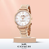 Buy Shop Coach Delancey White Dial Rose Gold Steel Strap Watch for Women - 14502497 USA Online