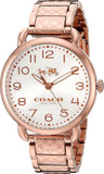 Buy Shop Coach Delancey White Dial Rose Gold Steel Strap Watch for Women - 14502497 USA Online