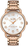 Buy Shop Coach Delancey White Dial Rose Gold Steel Strap Watch for Women - 14502497 USA Online