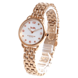 Buy Shop Coach Delancey White Dial Rose Gold Steel Strap Watch for Women - 14502783 USA Online