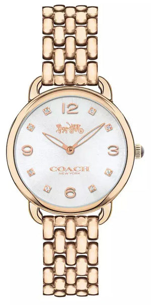 Buy Shop Coach Delancey White Dial Rose Gold Steel Strap Watch for Women - 14502783 USA Online