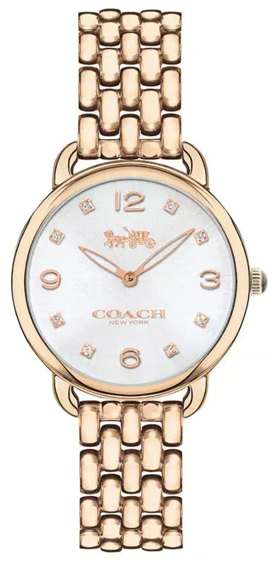 Buy Shop Coach Delancey White Dial Rose Gold Steel Strap Watch for Women - 14502783 USA Online