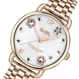 Buy Shop Coach Delancey White Dial Rose Gold Steel Strap Watch for Women - 14502811 USA Online