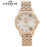 Buy Shop Coach Delancey White Dial Rose Gold Steel Strap Watch for Women - 14502811 USA Online