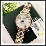 Buy Shop Coach Delancey White Dial Rose Gold Tone Stainless Steel Watch For Women - 14502811 USA Online