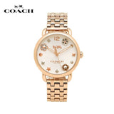 Buy Shop Coach Delancey White Dial Rose Gold Tone Stainless Steel Watch For Women - 14502811 USA Online