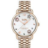 Buy Shop Coach Delancey White Dial Rose Gold Tone Stainless Steel Watch For Women - 14502811 USA Online