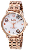 Buy Shop Coach Delancey White Dial Rose Gold Tone Stainless Steel Watch For Women - 14502811 USA Online
