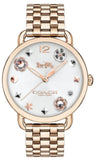 Buy Shop Coach Delancey White Dial Rose Gold Tone Stainless Steel Watch For Women - 14502811 USA Online