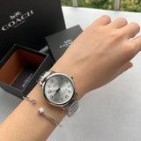 Buy Shop Coach Delancey White Dial Silver Steel Strap Watch for Women - 14502495 USA Online