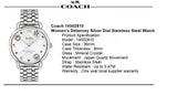 Buy Shop Coach Delancey White Dial Silver Steel Strap Watch for Women - 14502810 USA Online