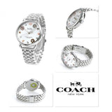 Buy Shop Coach Delancey White Dial Silver Steel Strap Watch for Women - 14502810 USA Online