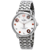 Coach Delancey White Dial Silver Steel Strap Watch for Women - 14502810