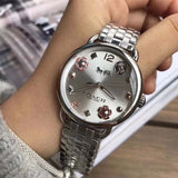 Buy Shop Coach Delancey White Dial Stainless Steel Watch For Women - 14502810 USA Online