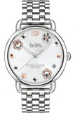 Buy Shop Coach Delancey White Dial Stainless Steel Watch For Women - 14502810 USA Online