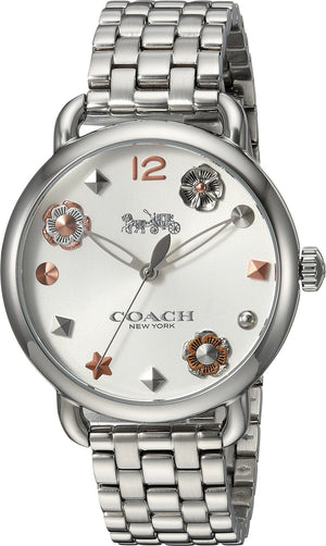 Buy Shop Coach Delancey White Dial Stainless Steel Watch For Women - 14502810 USA Online