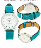 Buy Shop Coach Delancey White Dial Turquoise Leather Strap Watch for Women - 14502884 USA Online