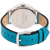 Buy Shop Coach Delancey White Dial Turquoise Leather Strap Watch for Women - 14502884 USA Online