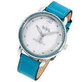 Buy Shop Coach Delancey White Dial Turquoise Leather Strap Watch for Women - 14502884 USA Online