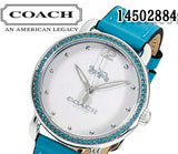 Buy Shop Coach Delancey White Dial Turquoise Leather Strap Watch for Women - 14502884 USA Online