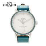 Buy Shop Coach Delancey White Dial Turquoise Leather Strap Watch for Women - 14502884 USA Online