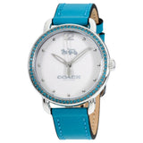 Buy Shop Coach Delancey White Dial Turquoise Leather Strap Watch for Women - 14502884 USA Online