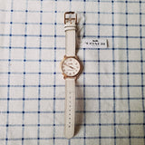 Buy Shop Coach Delancey White Dial White Leather Strap Watch for Women - 14502716 USA Online