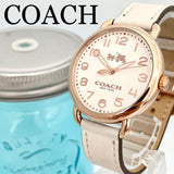 Buy Shop Coach Delancey White Dial White Leather Strap Watch for Women - 14502716 USA Online
