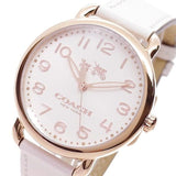 Buy Shop Coach Delancey White Dial White Leather Strap Watch for Women - 14502716 USA Online