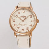 Buy Shop Coach Delancey White Dial White Leather Strap Watch for Women - 14502716 USA Online