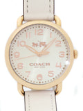 Buy Shop Coach Delancey White Dial White Leather Strap Watch for Women - 14502716 USA Online
