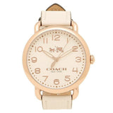 Buy Shop Coach Delancey White Dial White Leather Strap Watch for Women - 14502716 USA Online