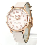 Buy Shop Coach Delancey White Dial White Leather Strap Watch for Women - 14502716 USA Online
