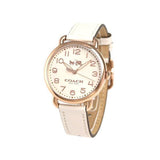 Buy Shop Coach Delancey White Dial White Leather Strap Watch for Women - 14502716 USA Online
