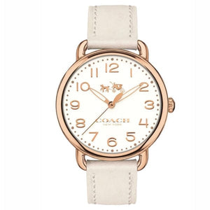 Buy Shop Coach Delancey White Dial White Leather Strap Watch for Women - 14502716 USA Online