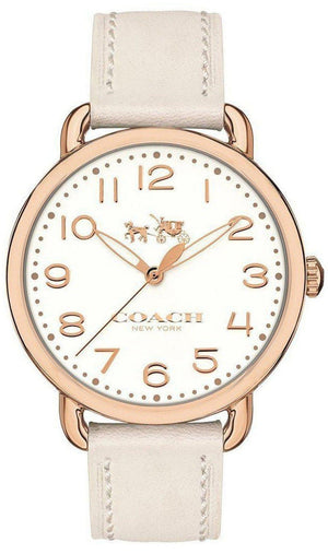 Buy Shop Coach Delancey White Dial White Leather Strap Watch for Women - 14502716 USA Online