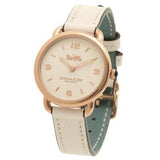 Buy Shop Coach Delancey White Dial White Leather Strap Watch for Women - 14502790 USA Online