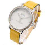 Buy Shop Coach Delancey White Dial Yellow Leather Strap Watch for Women - 14502882 USA Online