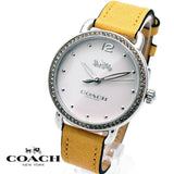 Buy Shop Coach Delancey White Dial Yellow Leather Strap Watch for Women - 14502882 USA Online