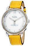 Buy Shop Coach Delancey White Dial Yellow Leather Strap Watch for Women - 14502882 USA Online