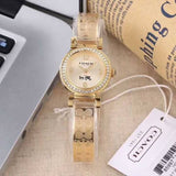 Buy Shop Coach Dress Crystals Gold Dial Gold Steel Strap Watch For Women - 14502202 USA Online