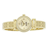 Buy Shop Coach Dress Crystals Gold Dial Gold Steel Strap Watch For Women - 14502202 USA Online