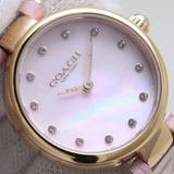 Buy Shop Coach Hayley Mother of Pearl Pink Dial Pink Leather Strap Watch for Women - 14503537 USA Online