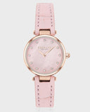 Buy Shop Coach Hayley Mother of Pearl Pink Dial Pink Leather Strap Watch for Women - 14503537 USA Online