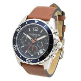 Buy Shop Coach Kent Chronograph Blue Dial Brown Leather Strap Watch for Men - 14602560 USA Online