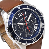 Buy Shop Coach Kent Chronograph Blue Dial Brown Leather Strap Watch for Men - 14602560 USA Online